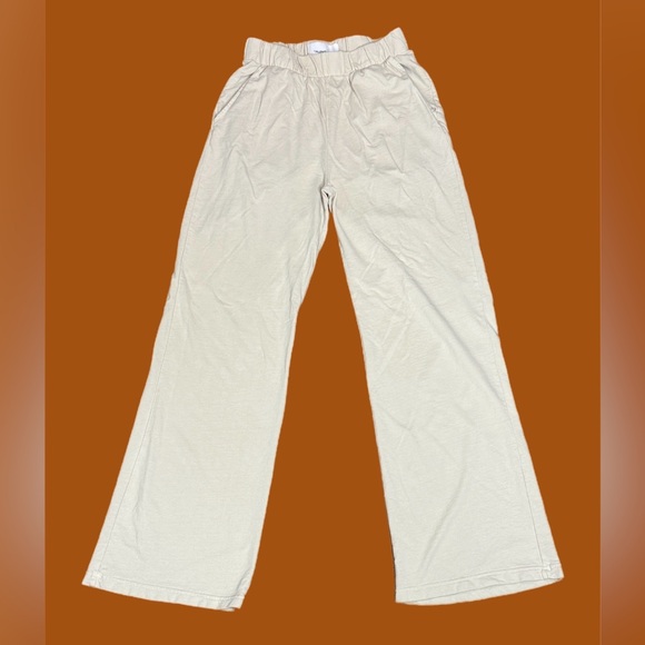 TALENTLESS High Waisted Pull-On Wide Leg Sweatpants in Bone Sz Small - Picture 2 of 11